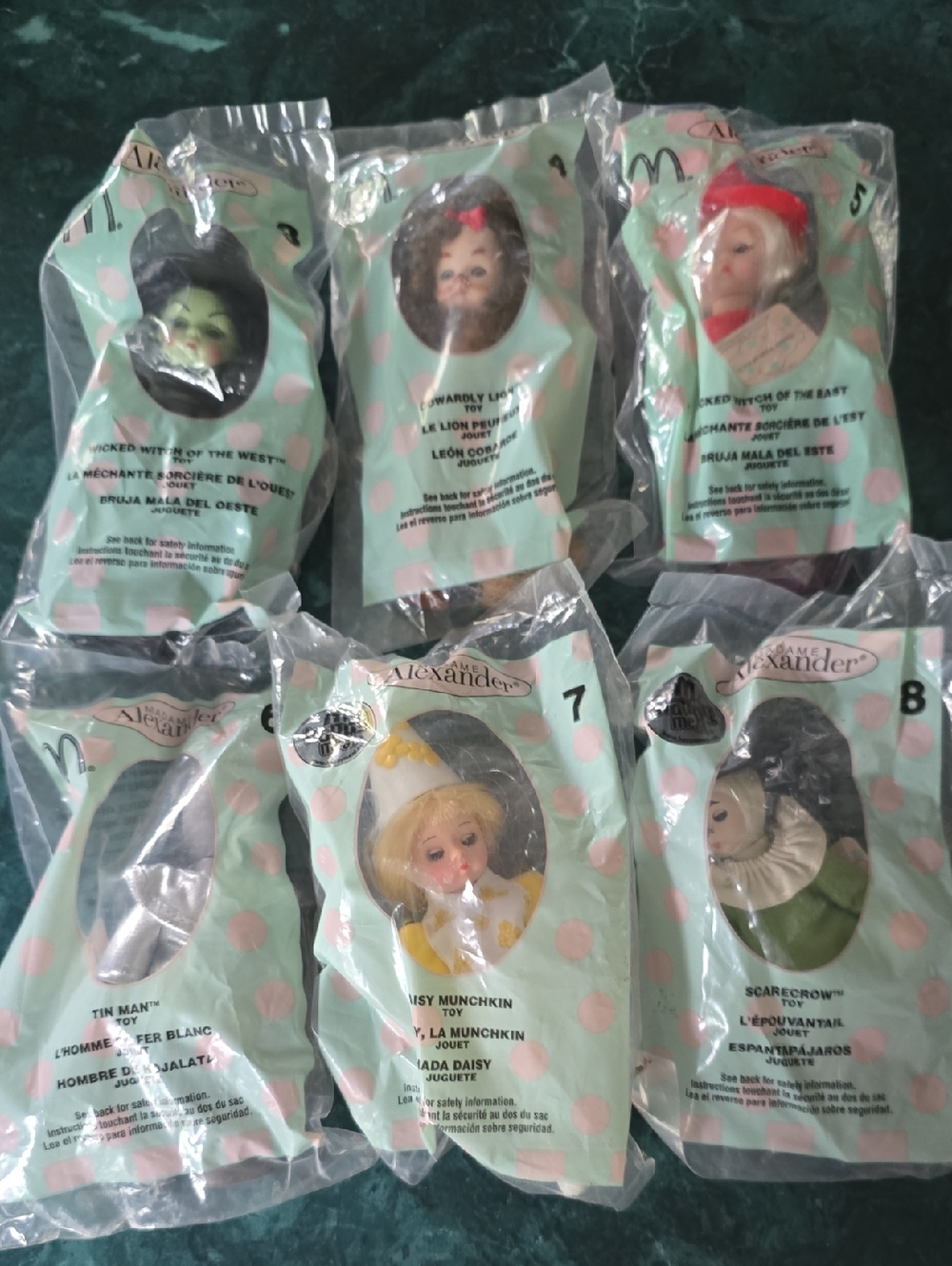2007 Madame Alexander McDonalds Happy Meal Toys 3-8. Wizard Of Oz. NEW